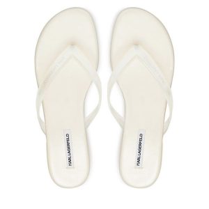 Japonki KARL LAGERFELD. Białe klapki KARL LAGERFELD, bez wzorów, bez obcasa. Za 421,99 zł.