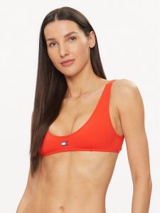 Tommy Hilfiger Góra od bikini UW0UW05098 Czerwony. Czerwone bikini TOMMY HILFIGER, bez wzorów, z syntetyku. Za 219,99 zł.