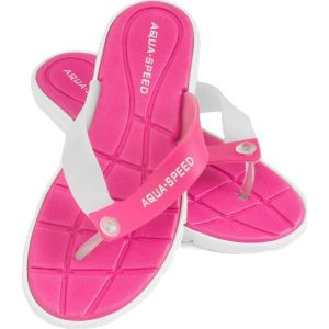 Japonki basenowe damskie Aqua Speed Bali. Czerwone klapki Aqua-Speed, bez wzorów, bez obcasa. Za 36,99 zł.