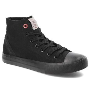 Czarne Trampki Cross Jeans Damskie Wygodne Obuwie. Czarne trampki Cross Jeans, bez wzorów, z jeansu, bez zapięcia. Za 129,00 zł.