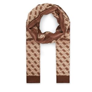 Szal Guess. Brązowe szaliki Guess, z aplikacjami. Za 199,99 zł.