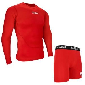 Komplet termoaktywny Keeza z długim rękawem. Czerwone komplety bielizny KEEZA, bez wzorów. Za 123,00 zł.