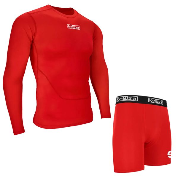 Komplet termoaktywny Keeza z długim rękawem. Czerwone komplety bielizny KEEZA, bez wzorów. Za 123,00 zł.