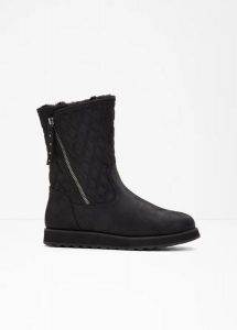 Kozaki marki Skechers. Czarne kozaki bonprix, na zimę, bez wzorów, bez obcasa, bez zapięcia. Za 359,99 zł.