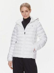 Tommy Hilfiger Kurtka przejściowa WW0WW38927 Biały Regular Fit. Białe kurtki TOMMY HILFIGER, s, bez wzorów, z syntetyku, bez kaptura. Za 479,99 zł.