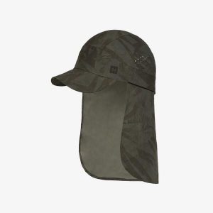 Czapka z nakarcznikiem sahara cap ochrona UVP50. Zielone czapki Buff, bez wzorów, z materiału. Za 83,99 zł.