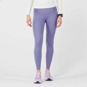 Legginsy do biegania damskie Kiprun Support. Niebieskie legginsy KIPRUN, bez wzorów, z elastanu, długie. Za 149,99 zł.