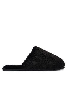 Calvin Klein Kapcie Home Slipper Fur Aop HW0HW03218 Czarny. Czarne kapcie Calvin Klein, bez wzorów, z materiału. Za 249,99 zł.