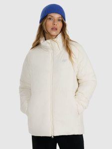 4F Kurtka puchowa z wypełnieniem syntetycznym damska - biała XXL. Brązowe kurtki 4f, na zimę, xxl, bez wzorów, z puchu, bez kaptura. Za 349,99 zł.