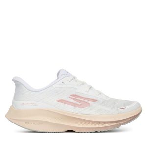 Buty do biegania Skechers. Białe buty sportowe Skechers, bez wzorów, bez zapięcia, do biegania. Za 499,99 zł.