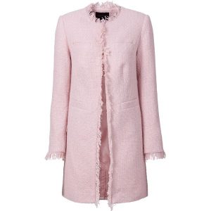 Długi żakiet z przędzy boucle. Niebieskie marynarki i żakiety bonprix, bez wzorów. Za 249,99 zł.