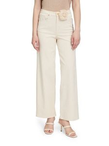 BETTY & CO Dżinsy - Comfort fit - w kolorze beżowym rozmiar: 36. Brązowe jeansy Betty & Co, z aplikacjami, ze skóry, z podwyższonym stanem. Za 122,67 zł.