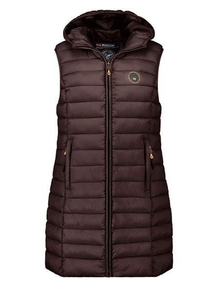 Geographical Norway Kamizelka pikowana "Vatikamap" w kolorze ciemnobrązowym rozmiar: XXL. Brązowe kamizelki Geographical Norway, xxl, bez wzorów, bez kołnierzyka, bez ramiączek, bez kaptura. Za 117,73 zł.