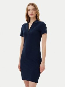 Tommy Hilfiger Sukienka codzienna WW0WW42567 Granatowy Slim Fit. Niebieskie kombinezony TOMMY HILFIGER, na co dzień, l, bez wzorów, z bawełny, bez kołnierzyka, bez ramiączek, proste. Za 349,99 zł.