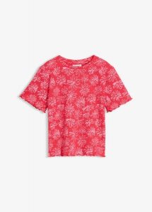 Krótki T-shirt z mieszanki bawełny. Białe t-shirty bonprix, bez wzorów, z bawełny, bez kołnierzyka, bez ramiączek. Za 17,99 zł.