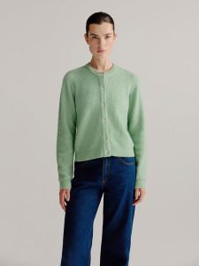 Josephine & Co Kardigan "Laurine" w kolorze zielonym rozmiar: L. Zielone kardigany Josephine & Co, prążkowane. Za 195,99 zł.