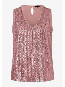 More & More Top w kolorze jasnoróżowym rozmiar: 46. Różowe topy More & More, s, bez wzorów, z wiskozy, klasyczne, bez kołnierzyka, bez ramiączek. Za 65,69 zł.