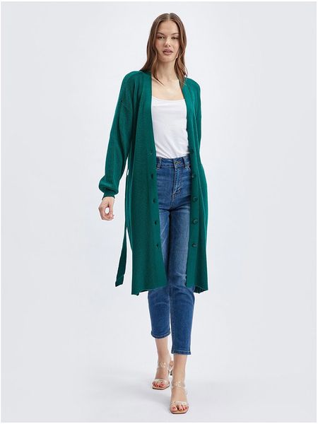 Orsay Kardigan w kolorze ciemnozielonym rozmiar: L. Zielone kardigany Orsay, z tkaniny. Za 109,00 zł.