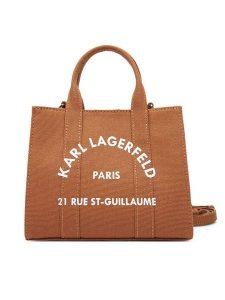 KARL LAGERFELD Torebka A3W50118 Brązowy. Brązowe torebki klasyczne KARL LAGERFELD, bez wzorów, z materiału, bez dodatków. Za 299,99 zł.