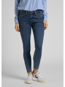 Lee Dżinsy - Slim fit - w kolorze granatowym rozmiar: W28/L29. Niebieskie jeansy Lee, z aplikacjami, ze skóry. Za 192,95 zł.