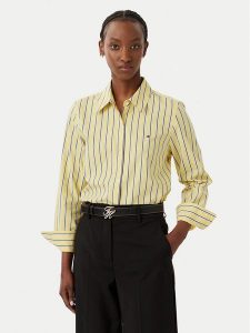 Tommy Hilfiger Koszula Summer WW0WW51155 Żółty Regular Fit. Żółte koszule TOMMY HILFIGER, bez wzorów, z bawełny, bez kołnierzyka, bez ramiączek. Za 369,99 zł.