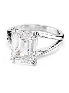 Swarovski Pierścionek z cyrkoniami rozmiar: 58. Szare pierścionki Swarovski, z cyrkonią, metalowe. Za 217,99 zł.