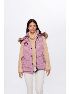 CANADA weather gear Kamizelka pikowana w kolorze jasnoróżowym rozmiar: L. Różowe kamizelki CANADA weather gear, l, bez wzorów, bez kołnierzyka, bez ramiączek, bez kaptura. Za 173,99 zł.