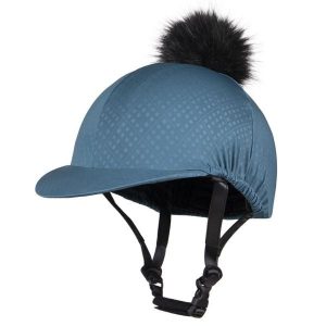 Czapka na kask jeździecki QHP Micah. Niebieskie czapki QHP, bez wzorów, z elastanu. Za 149,00 zł.