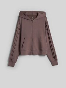 4F Bluza dresowa regular z modalem damska - brązowa XL. Brązowe bluzy 4f, xl, bez wzorów, z dresówki, z kapturem. Za 199,99 zł.