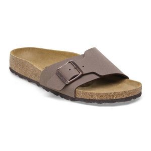 Klapki damskie Birkenstock Catalina BS Birko-Flor. Czarne klapki Birkenstock, bez wzorów, bez obcasa. Za 309,99 zł.