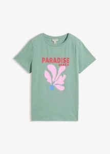 T-shirt z mieszanki bawełny. Białe t-shirty bonprix, bez wzorów, z bawełny, bez kołnierzyka, bez ramiączek. Za 37,99 zł.