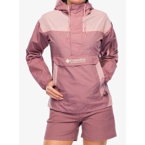Kurtka przeciwwiatrowa damska Columbia Challenger II Windbreaker. Czerwone kurtki Columbia, bez wzorów, z softshellu, bez kaptura. Za 214,99 zł.