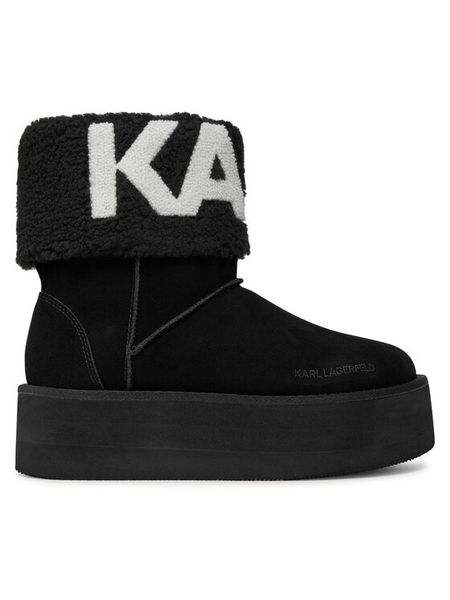 KARL LAGERFELD Śniegowce KL48552 Czarny. Czarne botki KARL LAGERFELD, z materiału, bez obcasa, bez zapięcia. Za 579,99 zł.