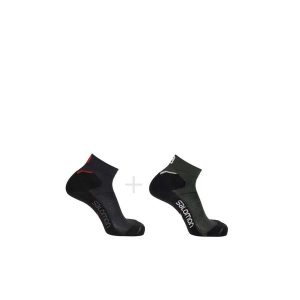 Skarpety sportowe do biegania Salomon Speedcross Ankle 2 pary. Czarne skarpetki Salomon, bez wzorów. Za 105,00 zł.