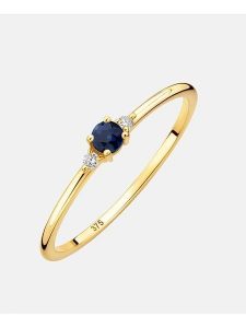Revoni Złoty pierścionek z diamentami i szafirem rozmiar: 52. Niebieskie pierścionki Revoni, z diamentem, złote. Za 913,99 zł.