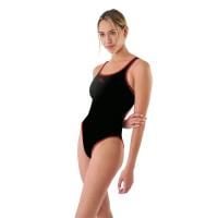 Strój Kąpielowy Turbo Swim Comfort – Czarny – Rozmiar 38. Czarne kombinezony TURBO, xl, bez wzorów, sportowe, bez kołnierzyka, bez ramiączek. Za 196,66 zł.