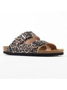 Sunbay Klapki "Trefle" w kolorze brązowo-czarnym rozmiar: 36. Brązowe klapki Sunbay, bez wzorów, z materiału, z otwartym noskiem, bez obcasa. Za 144,92 zł.