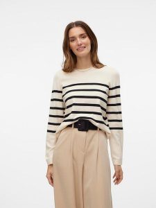 Vero Moda Sweter w kolorze beżowo-czarnym rozmiar: L. Czarne swetry oversize Vero Moda, l, bez wzorów, bez ramiączek. Za 91,99 zł.