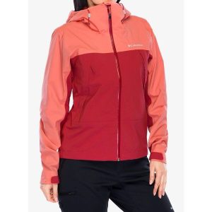 Kurtka przeciwdeszczowa damska Columbia Boulder Falls Jacket. Czerwone kurtki Columbia, bez wzorów, bez kaptura. Za 482,99 zł.