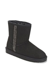 ISLAND BOOT Botki zimowe "Reine Glitter" w kolorze czarnym rozmiar: 38. Czarne botki Island Boot, na zimę, z aplikacjami, z materiału, z okrągłym noskiem, bez obcasa, bez zapięcia. Za 153,71 zł.