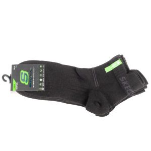 Skarpetki sportowe dla dorosłych 3PPK Bamboo Mesh Quarter Socks. Czarne skarpetki Skechers, bez wzorów, z elastanu. Za 59,99 zł.