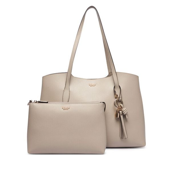 Torebka Guess. Brązowe shopper bag Guess, z aplikacjami, bez dodatków. Za 634,99 zł.