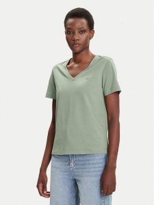 Gant T-Shirt Shield 4200750 Zielony Regular Fit. Zielone t-shirty GANT, m, bez wzorów, z bawełny, bez kołnierzyka, bez ramiączek. Za 139,99 zł.