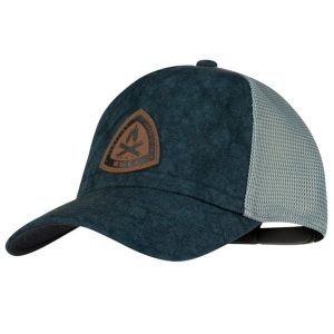 Czapka z daszkiem Unisex Buff Trucker Cap. Niebieskie czapki Buff, bez wzorów, z elastanu, sportowe. W wyprzedaży za 90,94 zł.