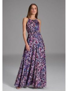 SWING Sukienka w kolorze fioletowo-granatowym rozmiar: 32. Różowe sukienki Swing, bez wzorów, bez kołnierzyka, bez ramiączek, maxi. Za 347,99 zł.