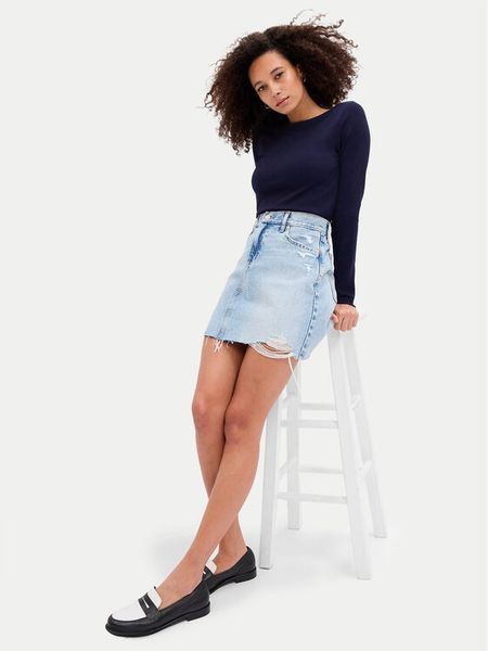 Gap Bluzka 540606-00 Granatowy Regular Fit. Niebieskie bluzki GAP, l, bez wzorów, z bawełny, bez kołnierzyka, bez ramiączek. Za 99,99 zł.