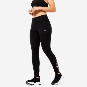 Legginsy fitness damskie ADIDAS. Czarne legginsy ADIDAS, bez wzorów, z bawełny. Za 119,99 zł.