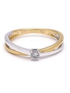 ATELIER DU DIAMANT Złoty pierścionek "Solitaire Bi or" z diamentami rozmiar: 58. Szare pierścionki ATELIER DU DIAMANT, z diamentem, złote. Za 1 209,99 zł.