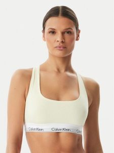 Calvin Klein Underwear Biustonosz top LV00QF8493 Kremowy. Białe biustonosze Calvin Klein Underwear, bez wzorów, z bawełny. Za 149,99 zł.