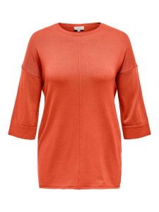 ONLY Carmakoma Sweter w kolorze pomarańczowym rozmiar: 42/44. Pomarańczowe swetry oversize Only Carmakoma, bez wzorów, bez ramiączek. Za 70,24 zł.